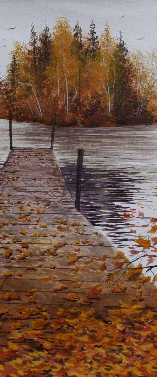 Autumn on the lake by Eugene Gorbachenko