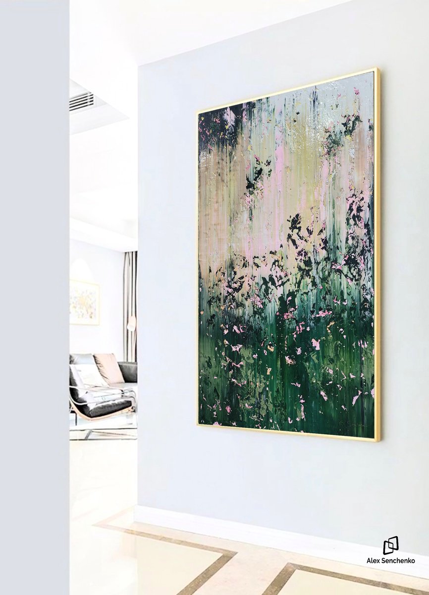 Abstract Acrylic Painting By Alex Senchenko, 39 X 59, Abstract 2480, Original Artwork