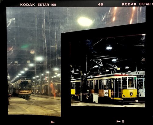 Through the Window of the Turro Tram Depot, Milan by Richard Heeps