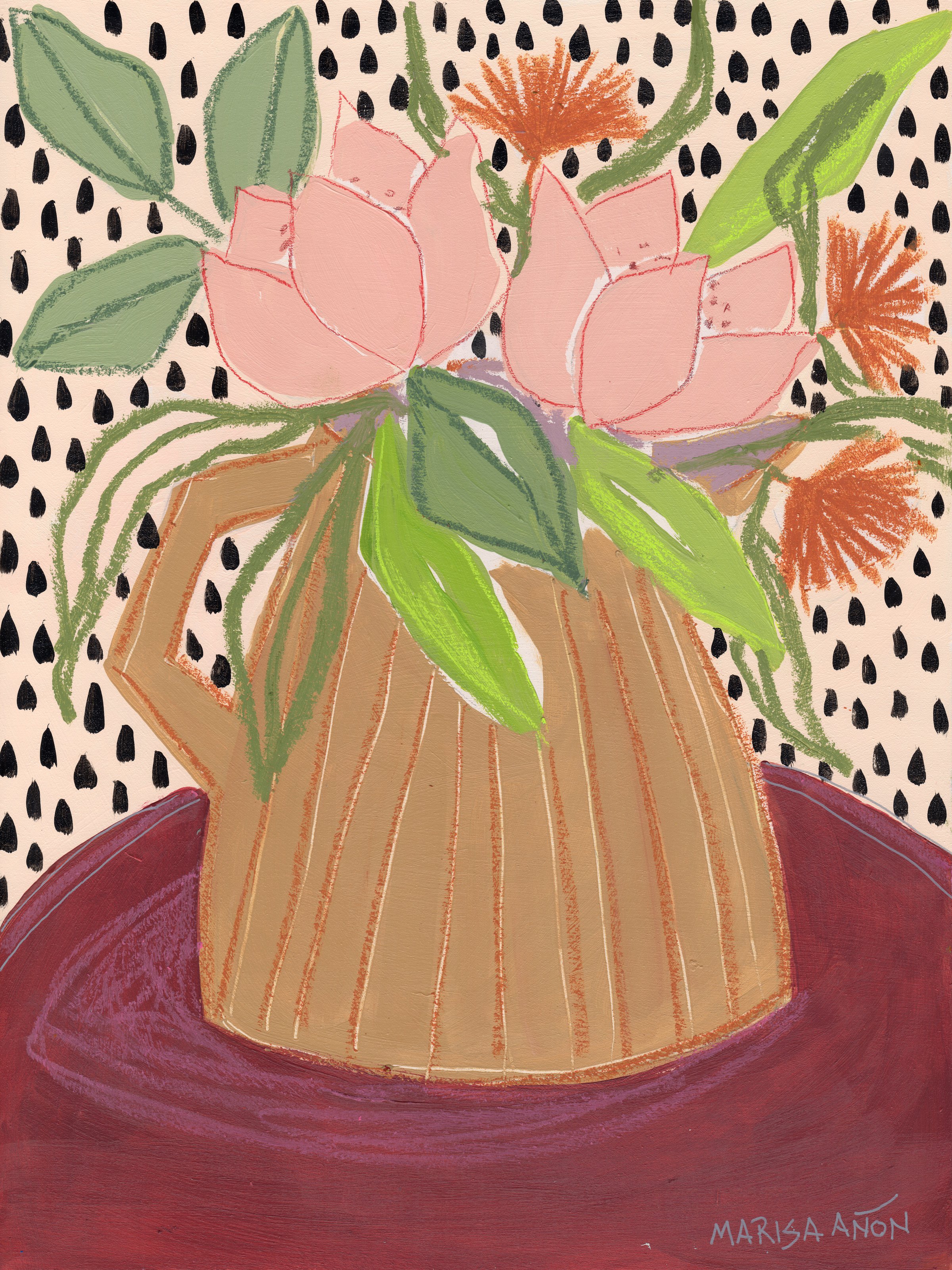 Impressionistic Still Life Painting By Marisa Anon, 13 X 17", Spring Florals 29, Original Artwork