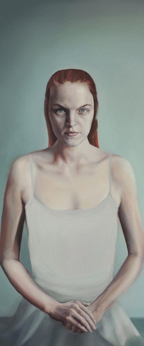 'Portrait of Katarzyna' painting, oil on canvas, 140x100 by Daria Bidzińska