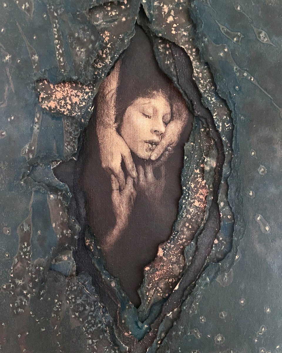 Illustrative Portrait Photograph By Ramona Zordini, 6 X 8", Guideline Routine 3 Cyanotype Toned On Paper, Original Artwork