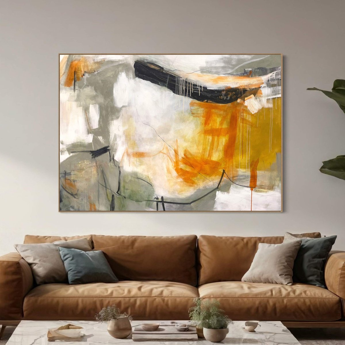 Abstract Landscape Acrylic Painting By Cheryl Harrison, 67 X 47, Leap Of Faith, Original Artwork