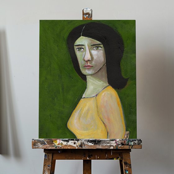 60's Retro Woman in yellow