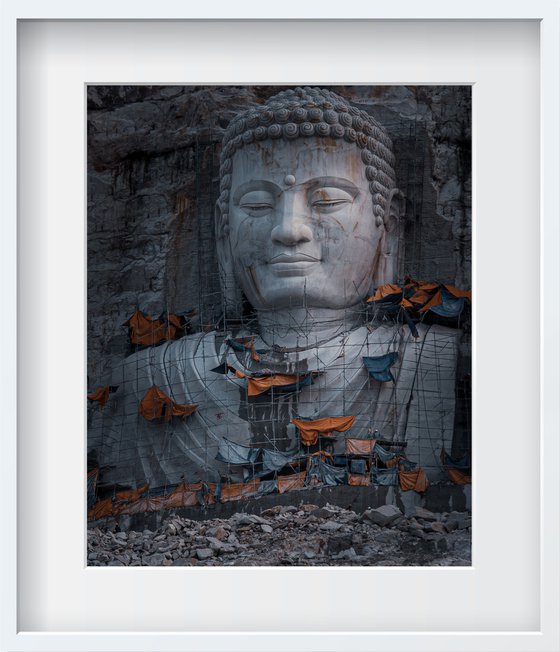 Buddha Statue Under Construction No.2 (Framed) - Signed Limited Edition