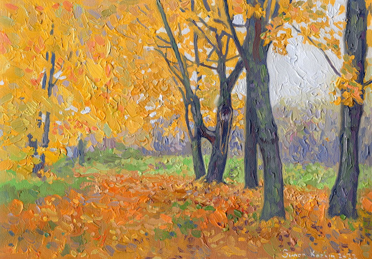 Golden maples in Tsaritsino by Simon Kozhin