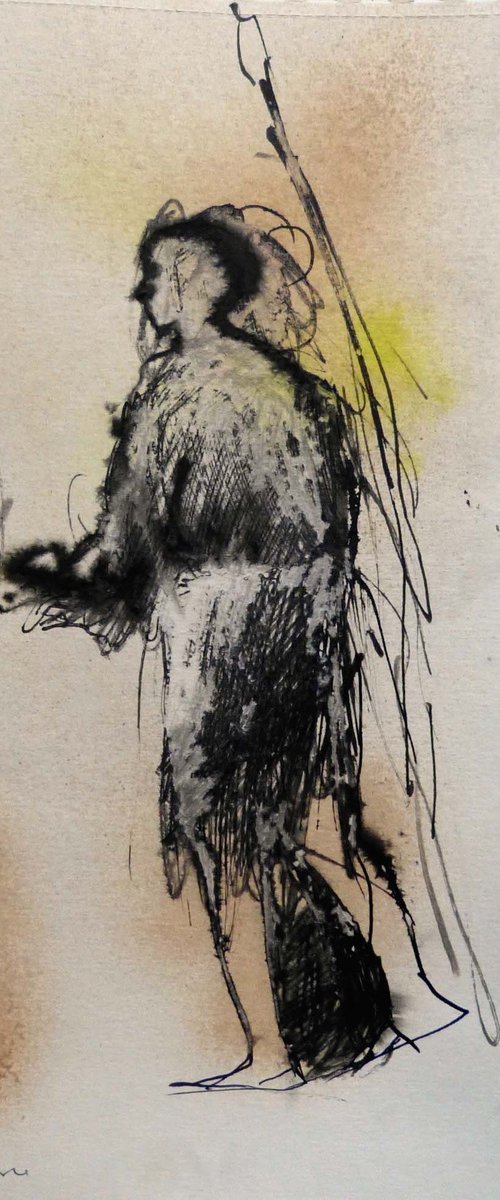 People 19-46, ink on paper 29x21 cm, Artfinder EXCLUSIVE by Frederic Belaubre