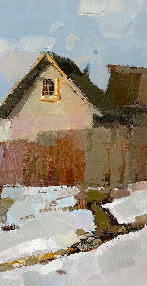 Village, Handmade oil painting on Canvas, One of a kind by Vahe Yeremyan