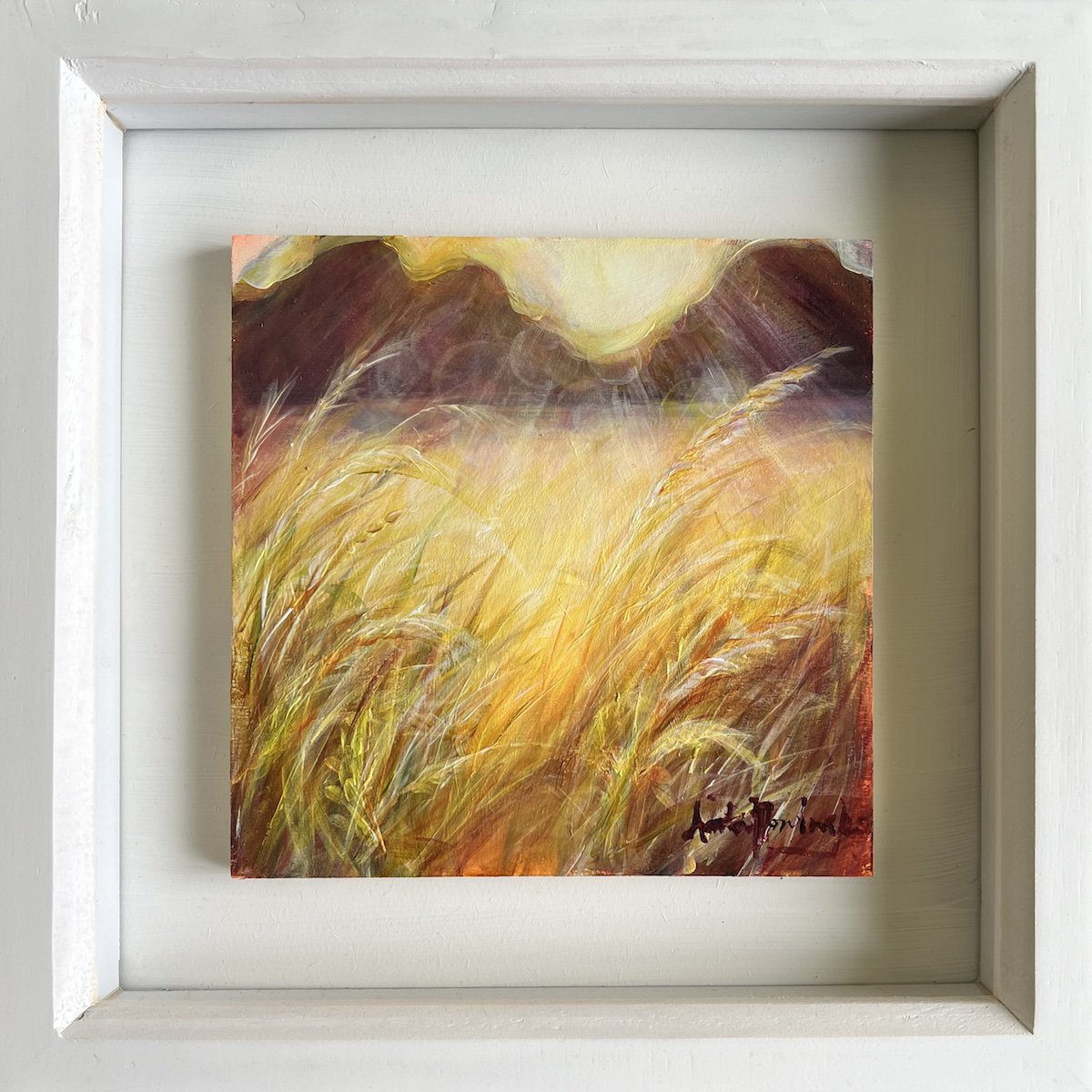 Golden Time- Sunny Meadow By Anita Nowinska, 8 X 8, Artwork For Sale On Artfinder
