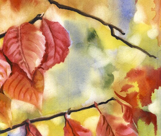 A painting a day #28 "crimson in autumn"