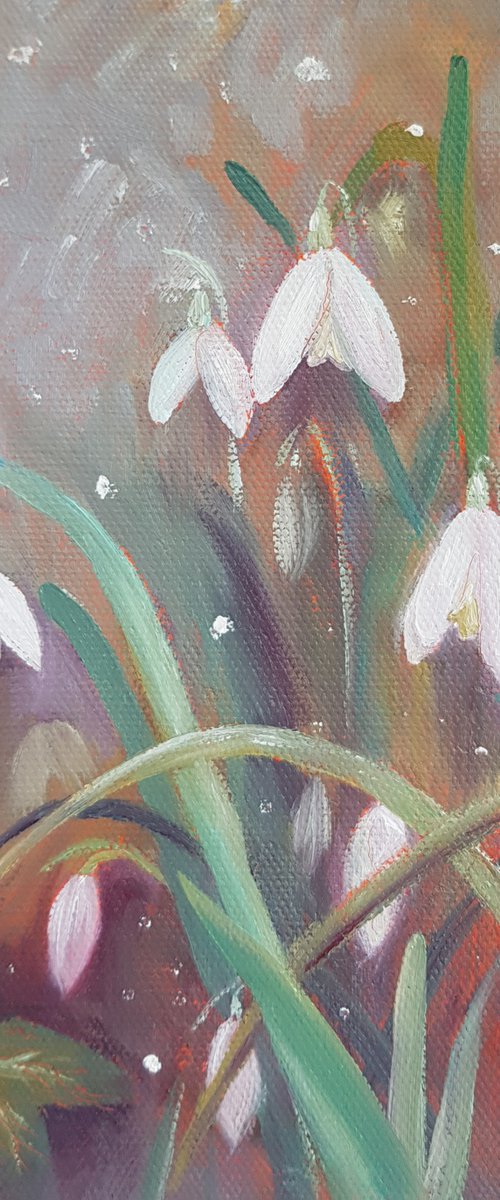 Snowdrops and Ivy Leaf by Michele Wallington