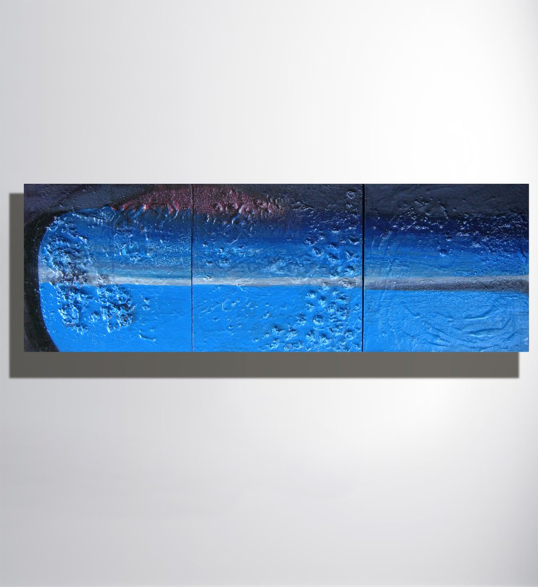 Impressionistic Landscape Acrylic Painting By Marya, 59 X 20", "Opening" Triptych, Original Artwork