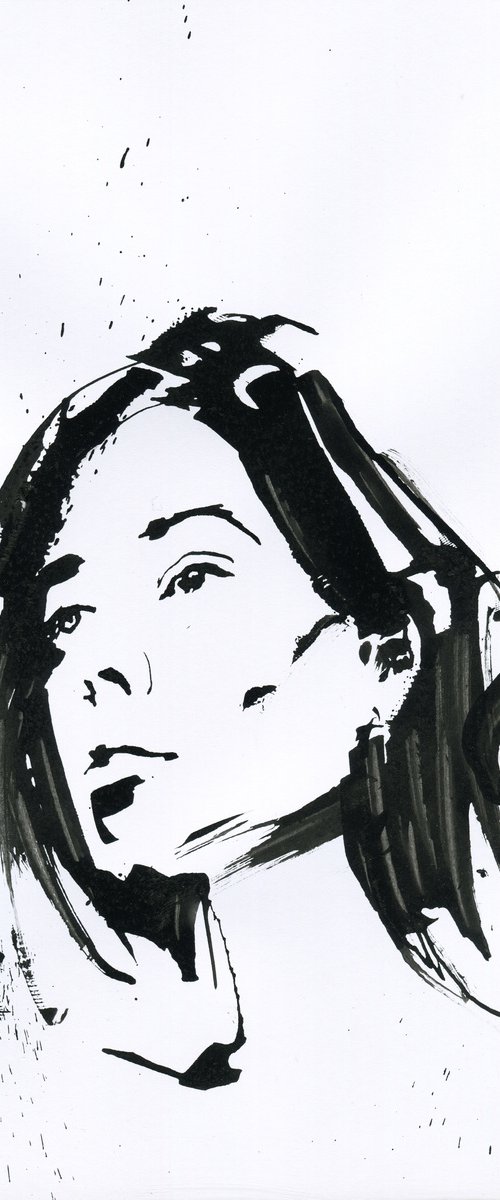 Woman ink portrait number 4 by Alexander Moldavanov