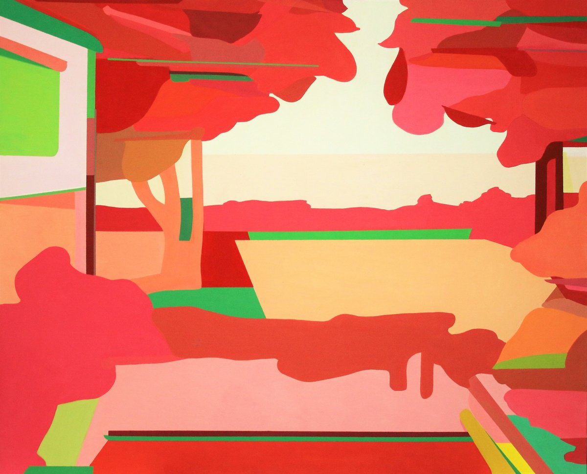 Impressionistic Botanical Acrylic Painting By Vast Swamp, 19 X 15", October, Original Artwork