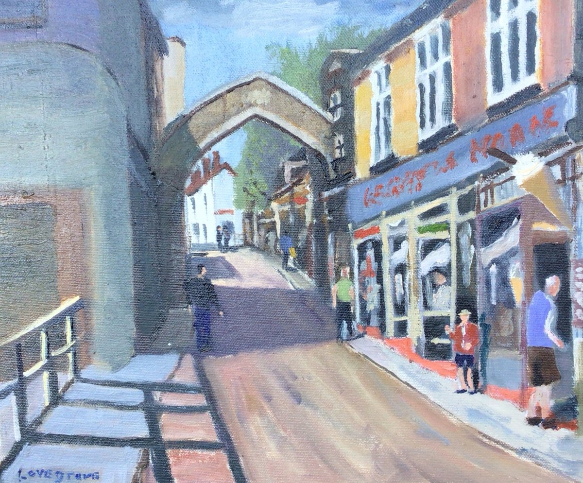Impressionistic Cityscapes Oil Painting By Julian Lovegrove Art, 12 X 10", York Gate, Broadstairs, Original Artwork