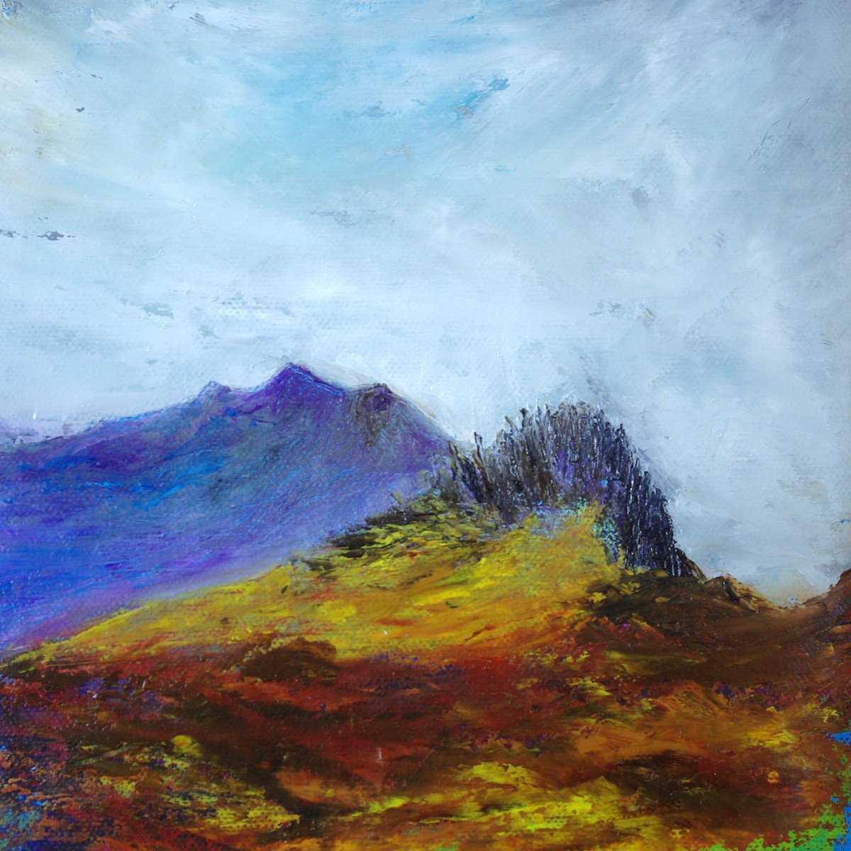 Impressionistic Landscape Oil Painting By Oconnart, 10 X 10", Castell Y Gwent, Wales, Original Artwork