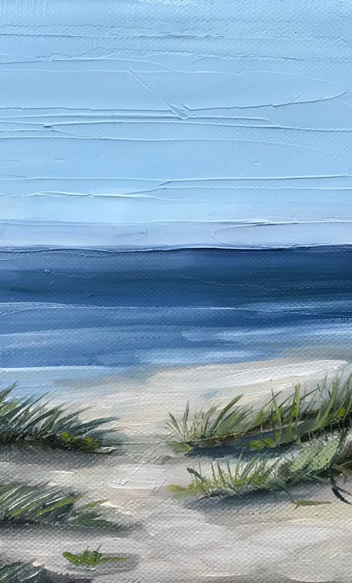San Fransisco seascape Oil Painting on canvas 18x26cm by Leysan Khasanova