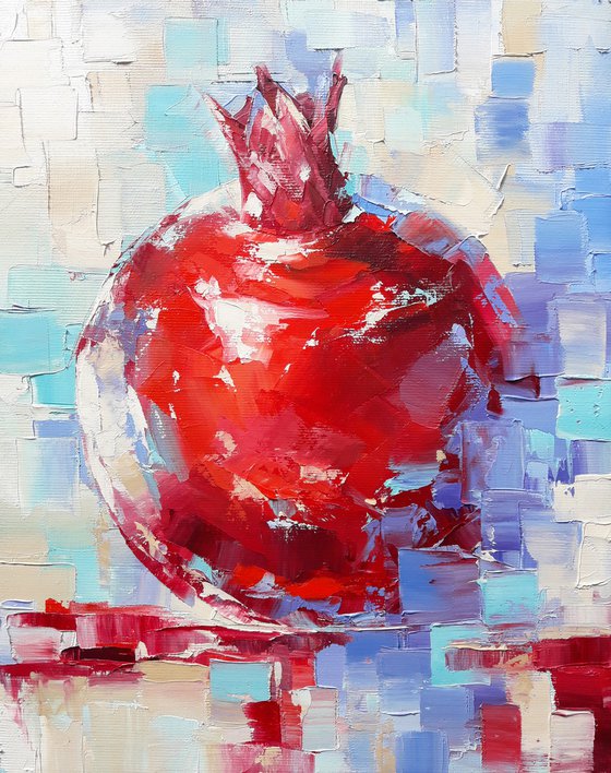 Still life-pomegranate(24x30cm, oil painting, ready to hang)