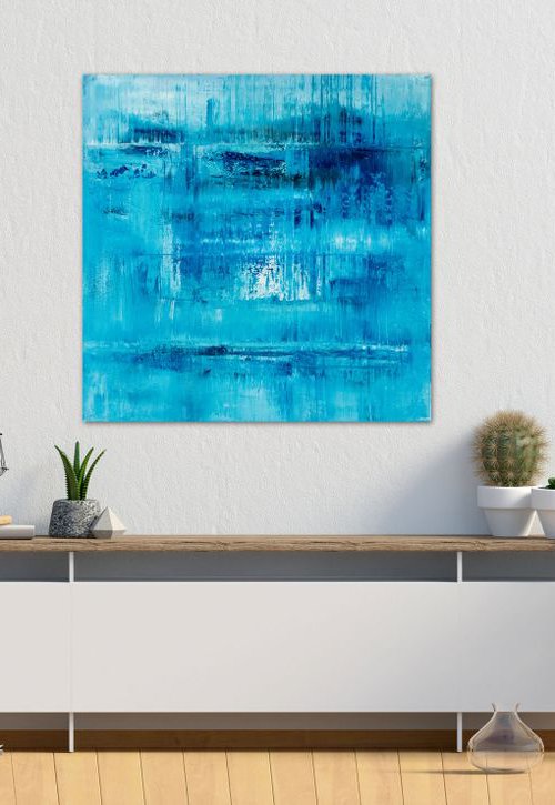 Blue abstract painting AW623 by Radek Smach