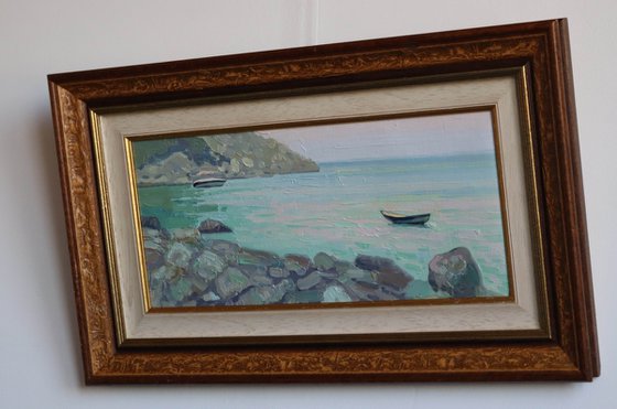 Boats at sunset. Turunc