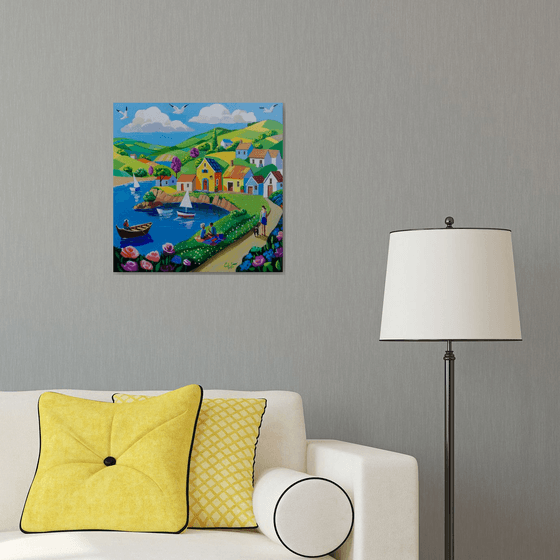 Whimsical Harbour Scene