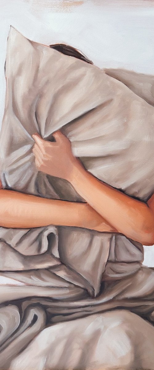 Girl with Pillow by Daria Gerasimova