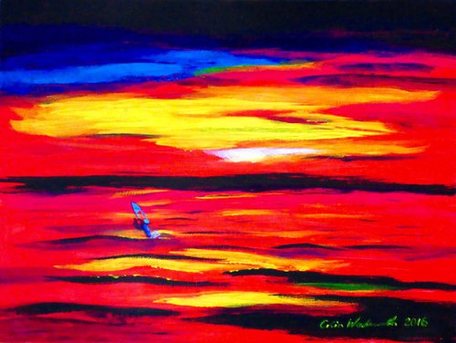 Windsurfing Sunset by Colin Wadsworth