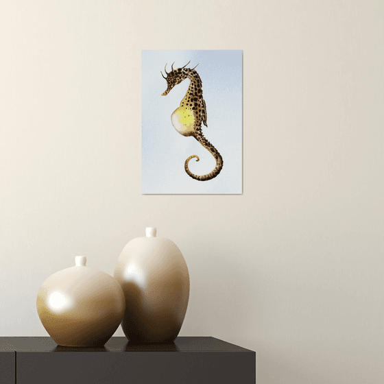 Yellow Seahorse underwater