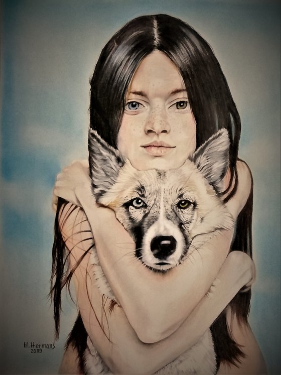 Girl with dog