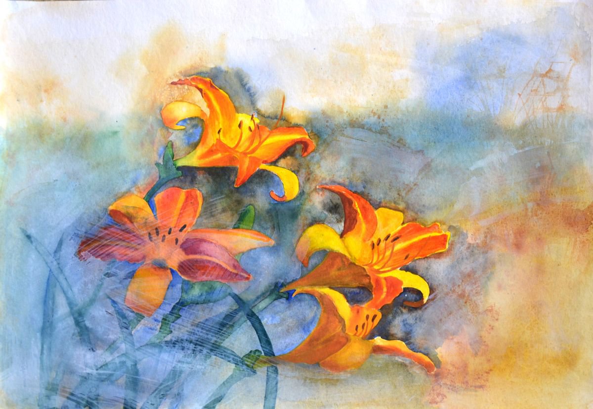 Daylilies 2 by Anna Masiul-Gozdecka