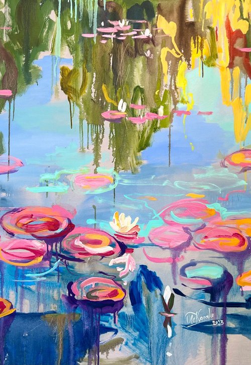 Pink Water Lilies by Ole Karako
