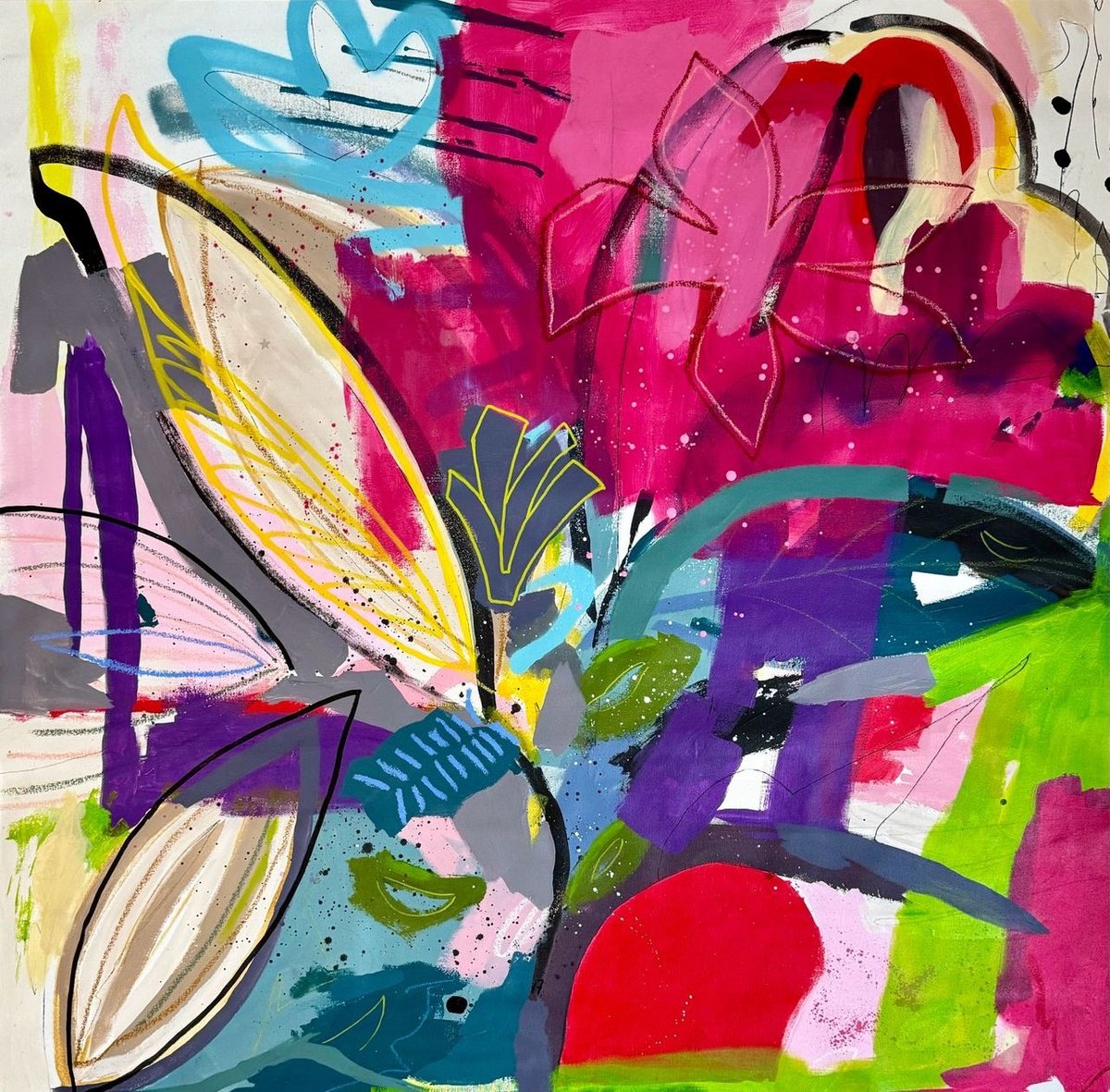 Abstract Acrylic Painting By Tanya Lytko, 39 X 39", "The Magic Of Sleep", Original Artwork