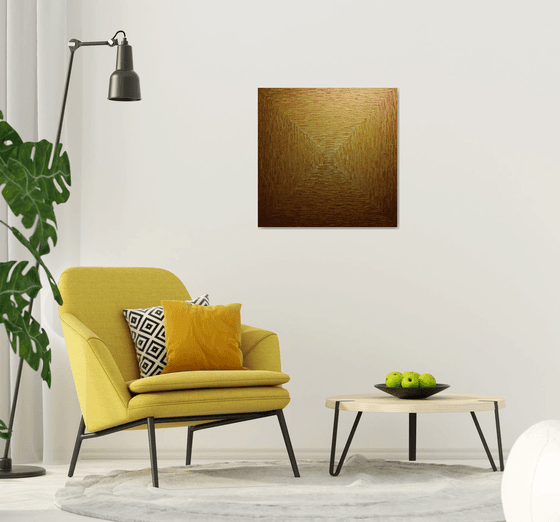 Large square pearly gold gradient