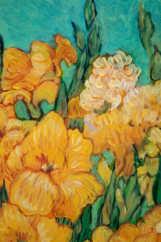 Gladioli in a Green Vase