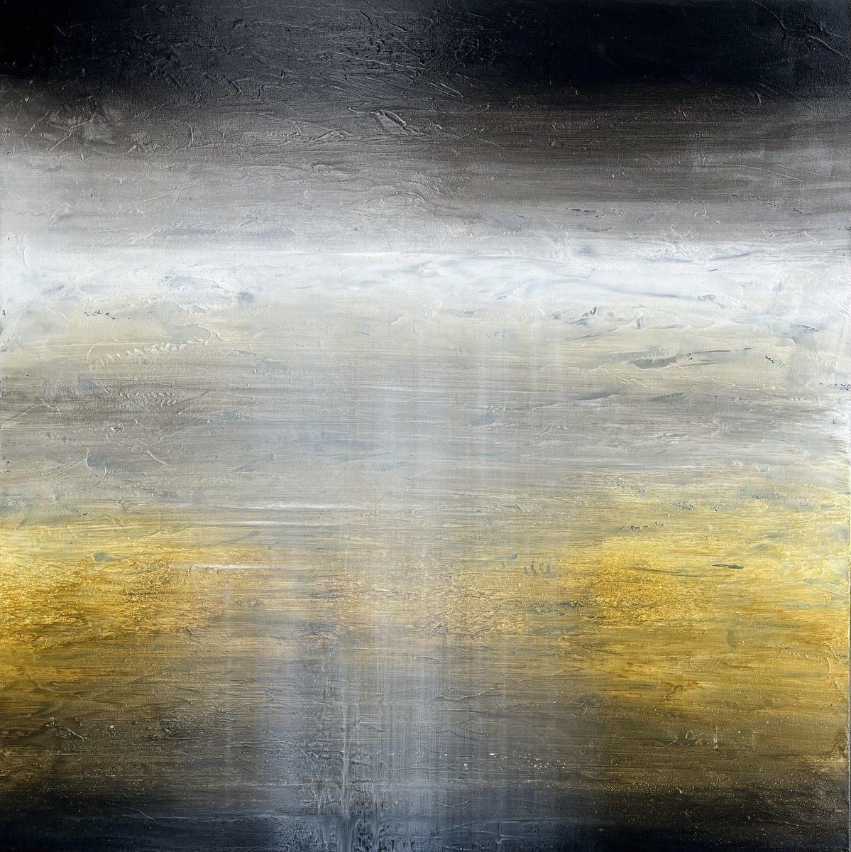 Expressive Landscape Acrylic Painting By Suzanne Williams, 39 X 39", Pluie, Original Artwork