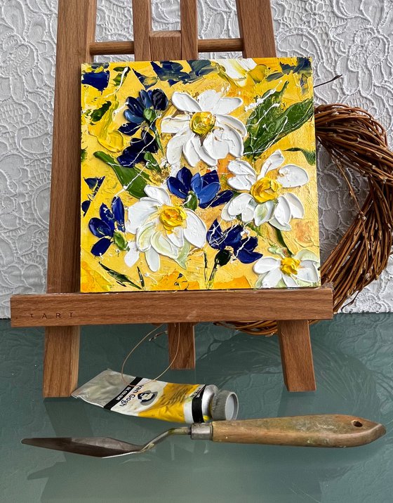 Daisy Cornflowers Painting