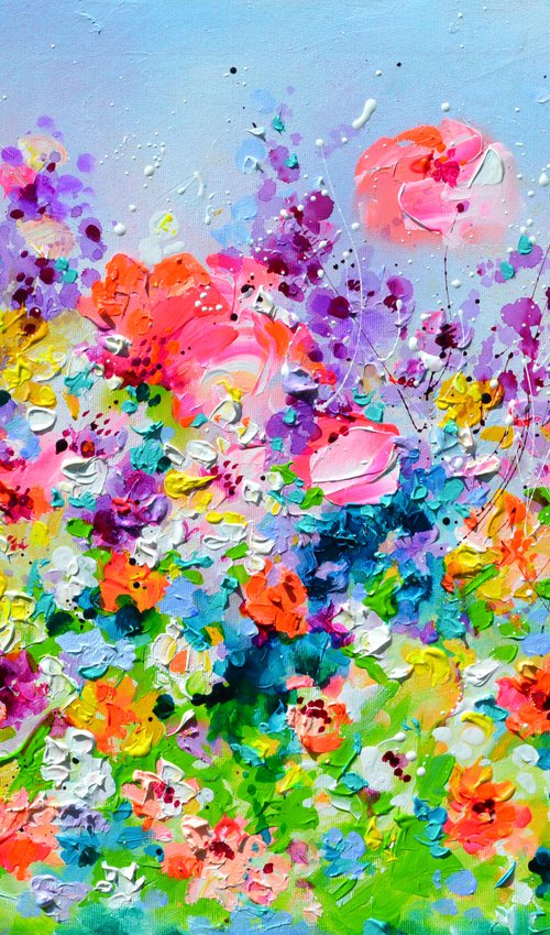 Summer Flower Field - Anemone, Poppies, Peonies, Californian Poppy, Daisies by Soos Roxana Gabriela