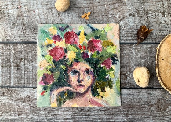 Woman Face with Flower Crown