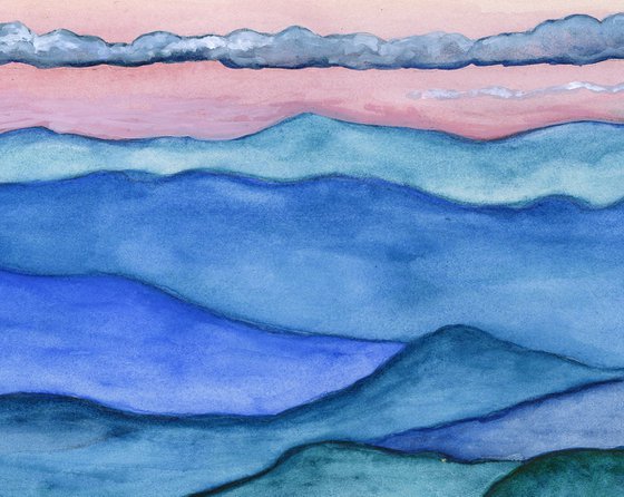 Blue Ridge Watercolor Blue