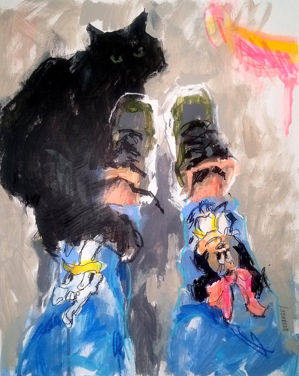 Black Cat & Minnie Mouse #1 by Valerie Lazareva