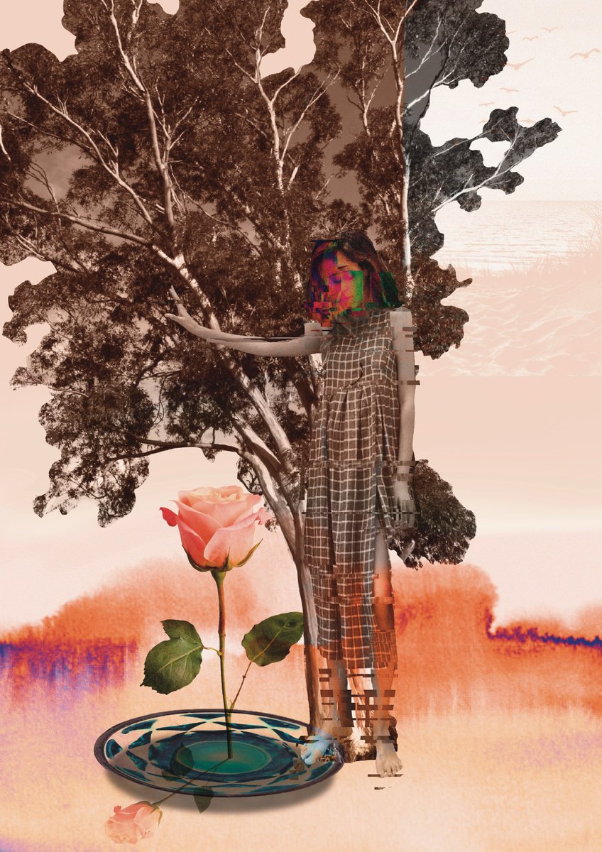 Surrealistic Portrait Giclee Print By Alina Lobanova, 17 X 23, Feminine Identity And Garden, Original Artwork