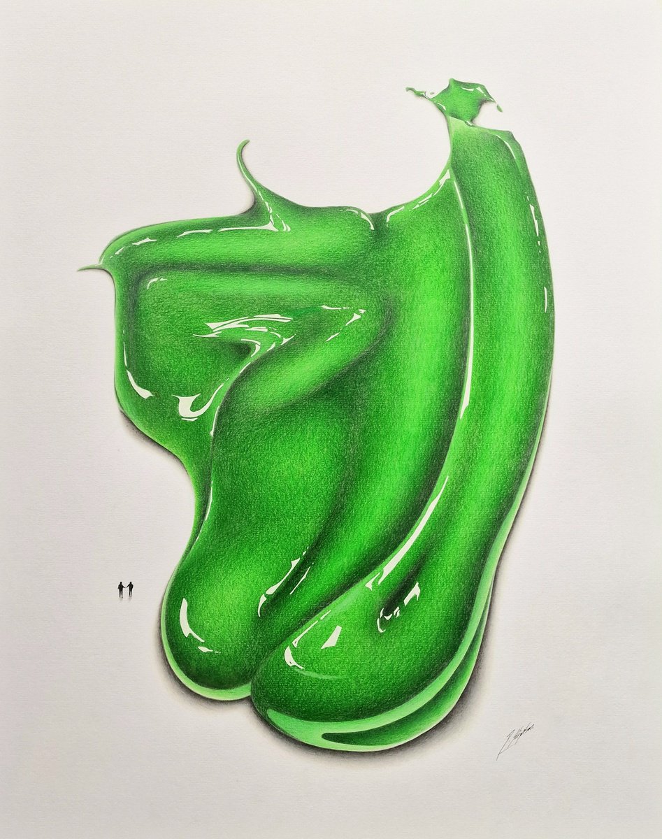 Phthalo Green Drawing Of Paint by Daniel Shipton