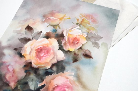 Light autumn roses
