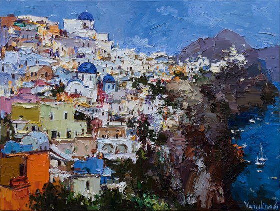 Santorini, Greece - Original landscape painting