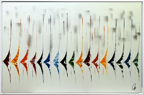 White Summer II  - Abstract Art - Acrylic Painting - Canvas Art - Framed Painting - Abstract Sea Painting - Ready to Hang