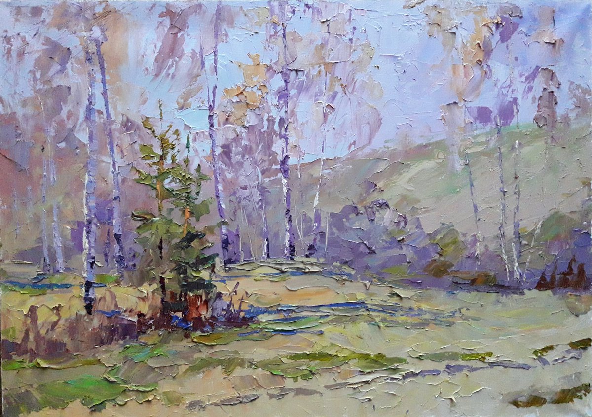 Oil painting Spring forest nSerb297 by Boris Serdyuk