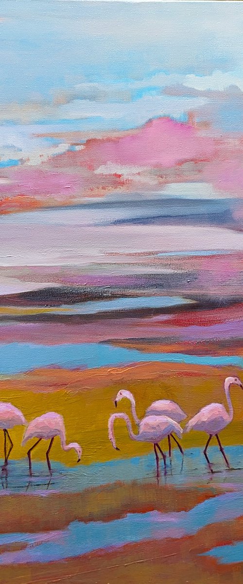 Pink Flamingo's Land by Veta  Barker