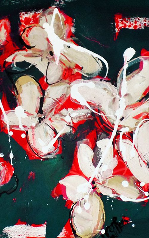 Magnolias Nightime (Number 2) - an abstract study by Irene Wilkes
