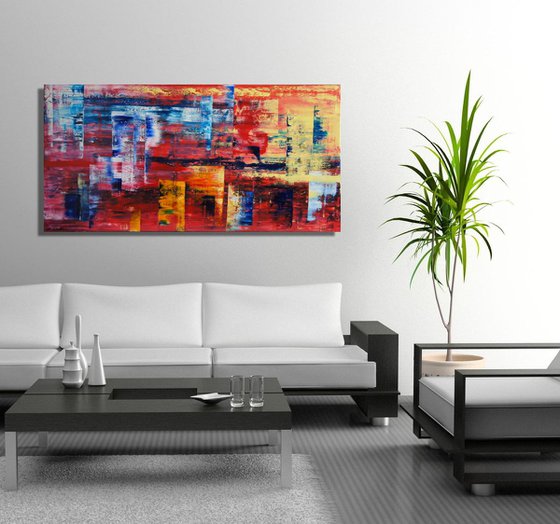 Fire And Ice (140 x 70 cm) (56 x 28 inches) oil XXL