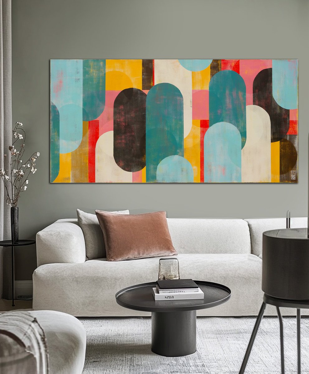Traffic Pink Landscape By Ronald Hunter, 55 X 28, Artwork For Sale On Artfinder